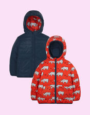 Frugi Reversible Toasty Trail Jacket, Orange (ORANGE), large