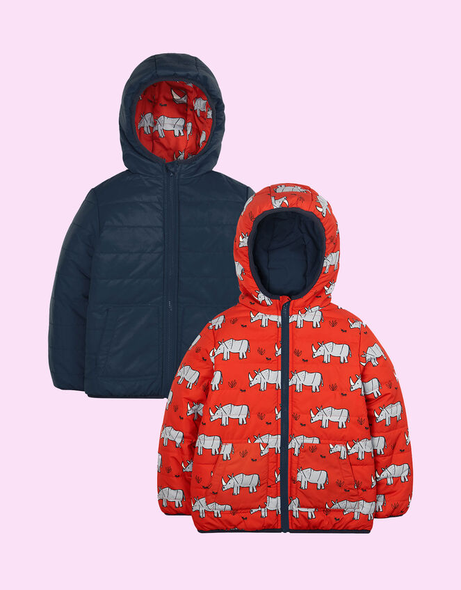 Frugi Reversible Toasty Trail Jacket, Orange (ORANGE), large