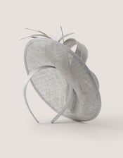Lynelle Bow Disc Fascinator, Silver (SILVER), large