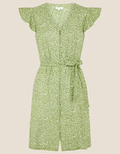 Maddy Printed Jersey Dress, Green (GREEN), large