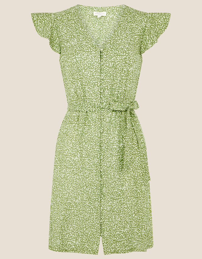 Maddy Printed Jersey Dress, Green (GREEN), large