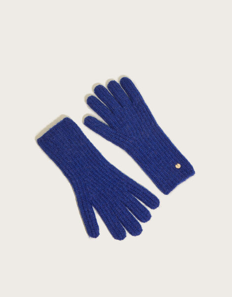 Super Soft Knit Gloves with Recycled Polyester Blue, Blue (COBALT), large