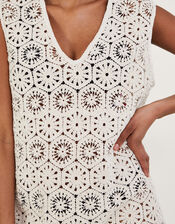 Crochet Tunic Dress, Natural (NATURAL), large