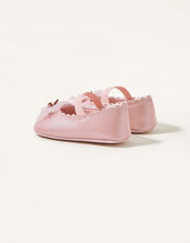 Patent Organza Bow Booties, Pink (PINK), large