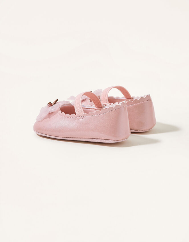 Patent Organza Bow Booties, Pink (PINK), large