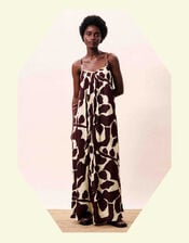 FRNCH Euphrate Printed Maxi Dress, Brown (BROWN), large