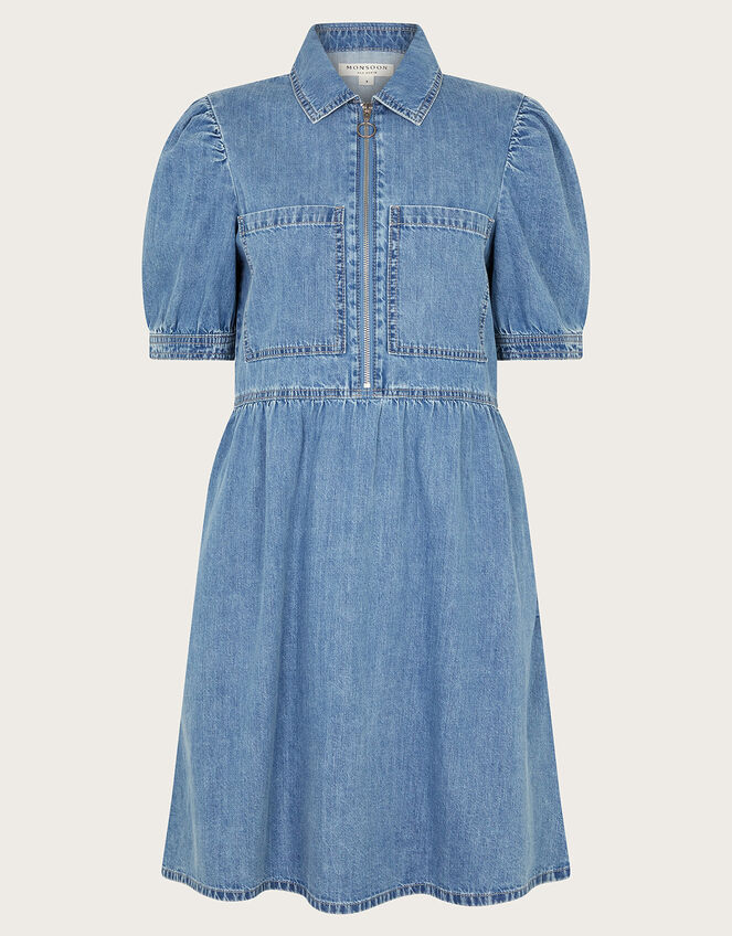 Adeena Denim Mini Dress, Blue (DENIM BLUE), large