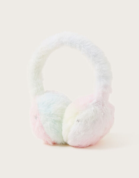 Rainbow Faux Fur Earmuffs, , large
