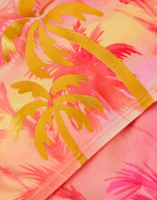 Palm Print Braided Bikini Set, Orange (ORANGE), large