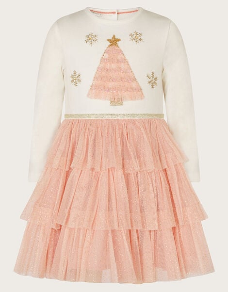 Baby Christmas Tree Disco Dress, Pink (PINK), large
