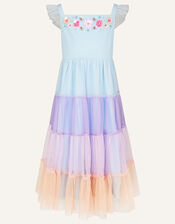 Disco Tiered Maxi Dress , Purple (LILAC), large