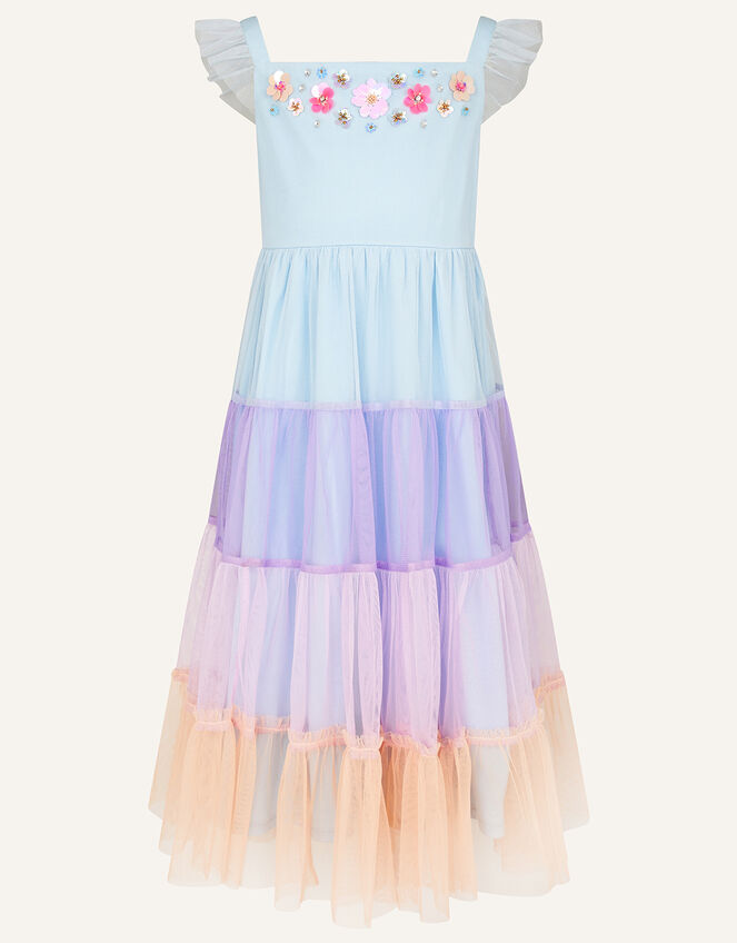 Disco Tiered Maxi Dress , Purple (LILAC), large