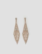 Diamante Diamond Fringe Drop Earrings, , large