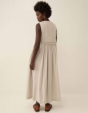 East Zoe Yarn-dyed Textured Cotton Dress, Ivory (IVORY), large