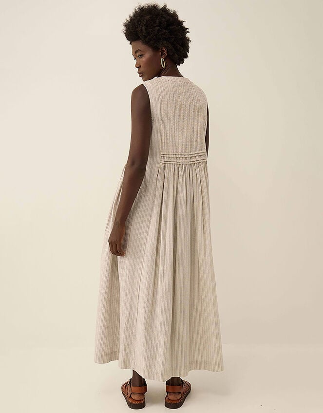 East Zoe Yarn-dyed Textured Cotton Dress, Ivory (IVORY), large