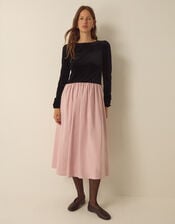 Taylor Two Tone Velvet Taffeta Midi Dress , Pink (PINK), large