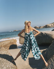 Malia Artisanal Print Culotte Jumpsuit, Teal (TEAL), large