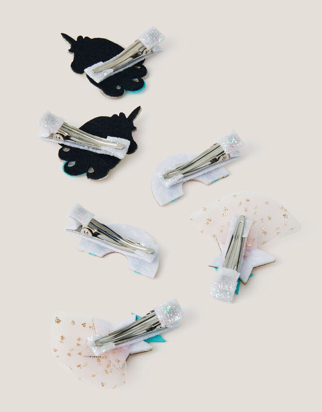 6-Pack Unicorn Hair Clips, , large