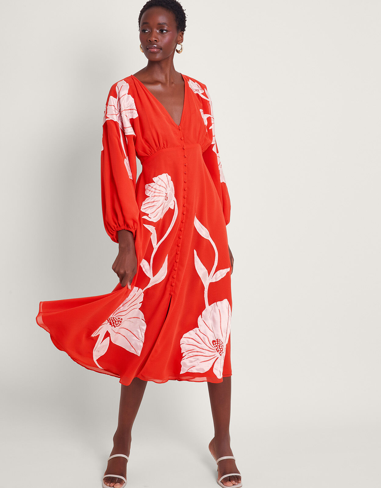Monsoon orange lace dress 2025