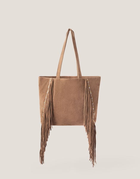 Daisy Suede Fringe Tote Bag, , large
