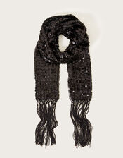 Sequin Skinny Scarf, , large