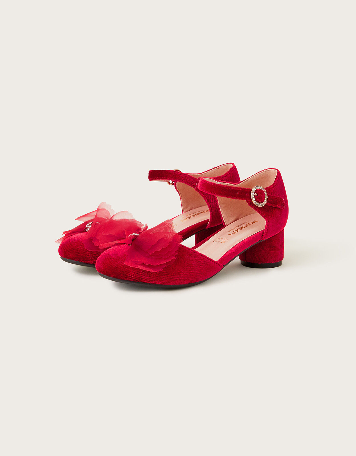 Girls red on sale velvet shoes