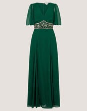 Sienna Embellished Maxi Dress, Green (DARK GREEN), large
