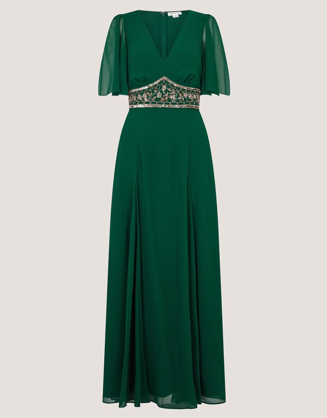 Sienna Embellished Maxi Dress, Green (DARK GREEN), large