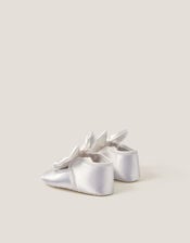 Baby Satin Bow Headband & Booties Set, Ivory (IVORY), large