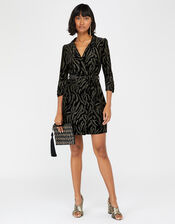Nadia Nailhead Velvet Blazer Dress, Black (BLACK), large