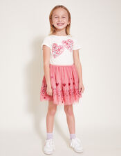 Heart Embroidered Disco Dress, Pink (PINK), large