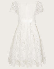 Guipure Lace Square Neck Dress, Ivory (IVORY), large