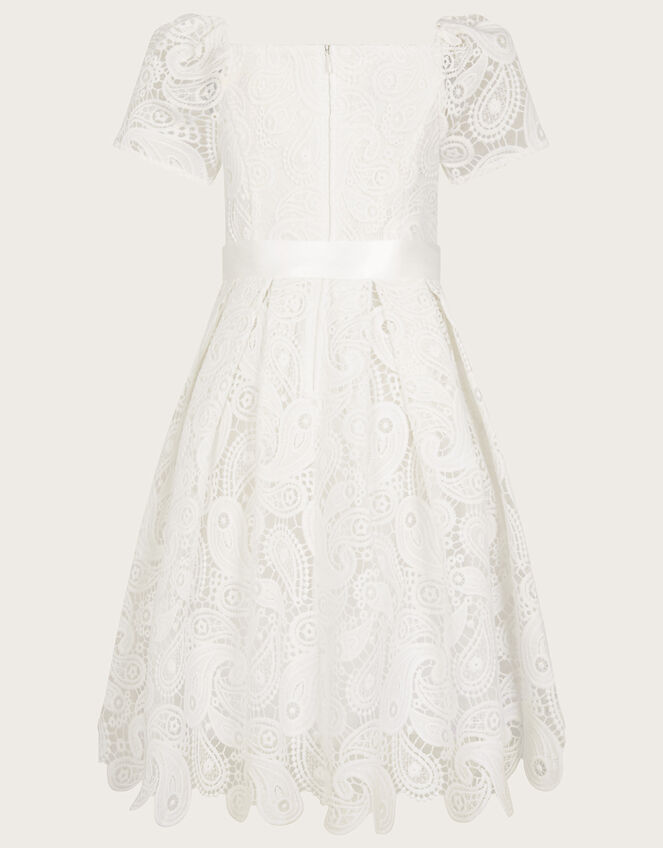 Guipure Lace Square Neck Dress, Ivory (IVORY), large