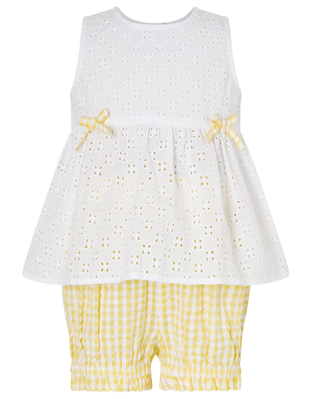 yellow broderie top