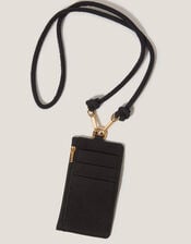 Card Holder Lanyard, Black (BLACK), large