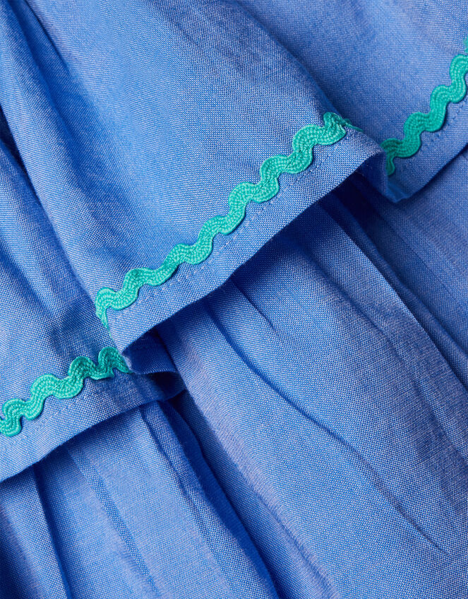 Chambray Top and Rara Skirt Set, Blue (BLUE), large
