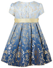 Baby Macey Ombre Blue Foil Print Dress, Blue (BLUE), large