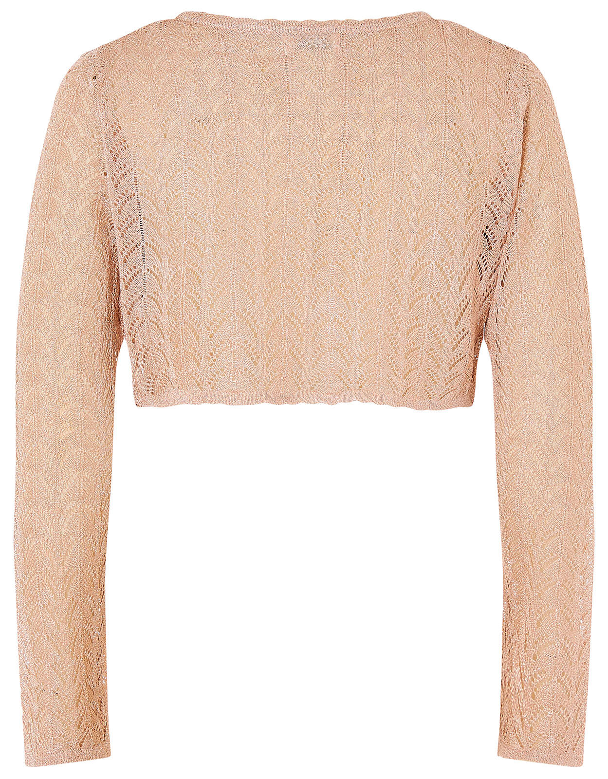 Rose gold metallic cardigan top