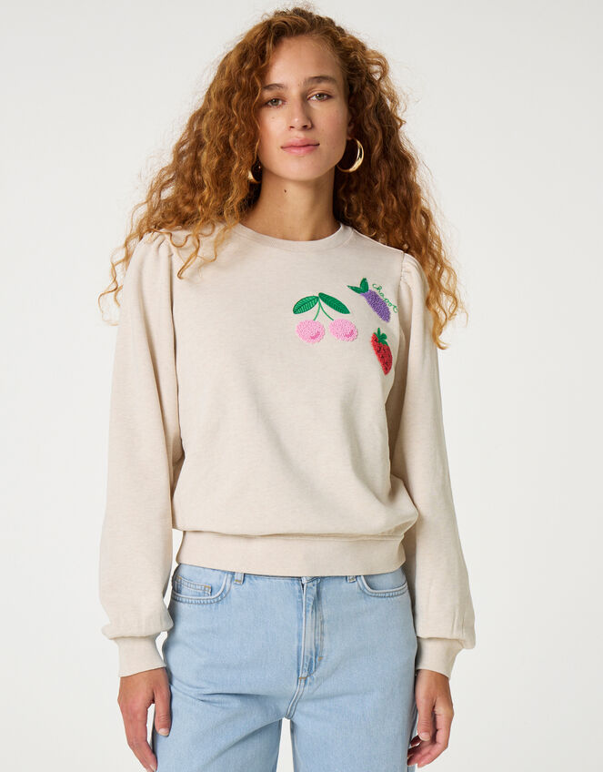 Fabienne Chapot Tina Embroidered Jumper, Camel (BEIGE), large