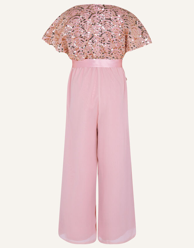 Deco Sequin Jumpsuit in Recycled Polyester, Pink (DUSKY PINK), large