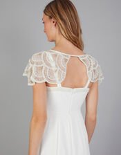 Embellished Bridal Shoulder Cape, Ivory (IVORY), large