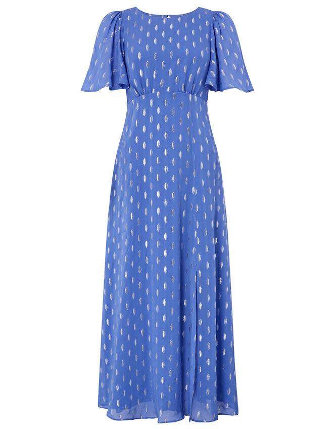 Ann Metallic Spot Maxi Dress, Blue (BLUE), large