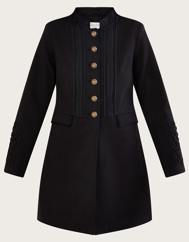 Myleen Military Longline Coat, Black (BLACK), large