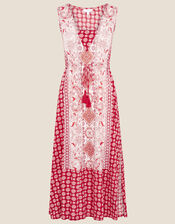 Jade Tile Print Dress , Red (RED), large