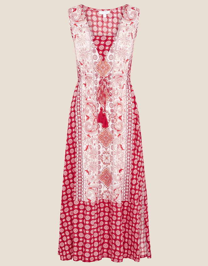 Jade Tile Print Dress , Red (RED), large