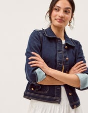 Sadie Frill Denim Jacket, Blue (INDIGO), large