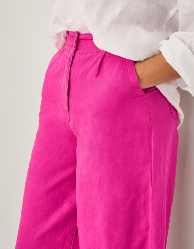 Frida Linen Blend Wide Leg Trousers, Pink (PINK), large