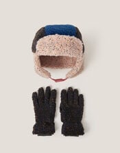 Neppy Trapper Hat & Gloves Set, Multi (MULTI), large