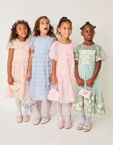 Baby Shikha Embellished Frill Dress, Blue (PALE BLUE), large