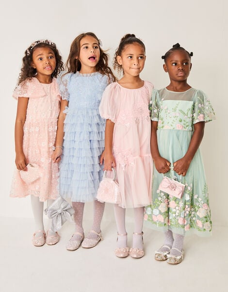 Baby Shikha Embellished Frill Dress, Blue (PALE BLUE), large